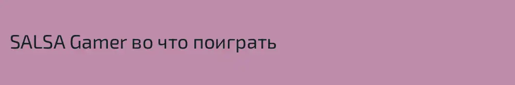 SALSA Gamer во что поиграть